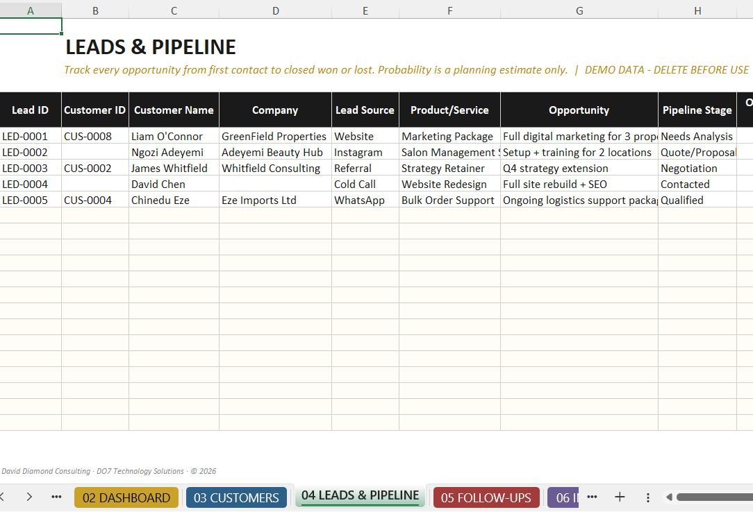 CRM leads pipeline